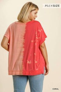 Contrast Short Sleeve Top - Plus