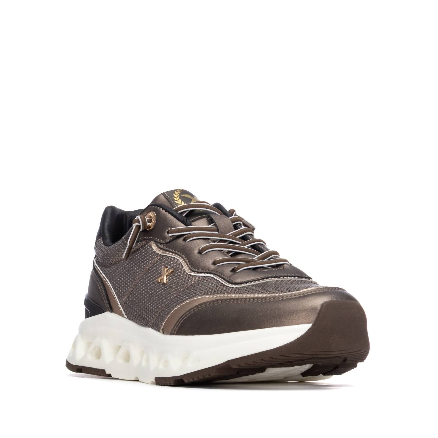 Xti Women's Casual Athletic Sneakers in bronze - women's shoe - detail view