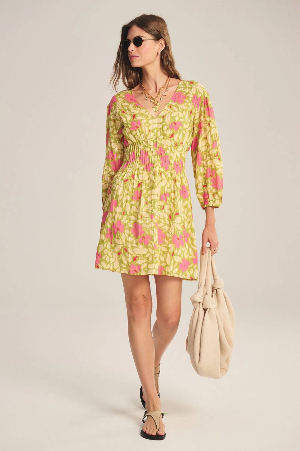 Velvet By Graham & Spencer - Blossom Printed Lurex Draya Mini Dress