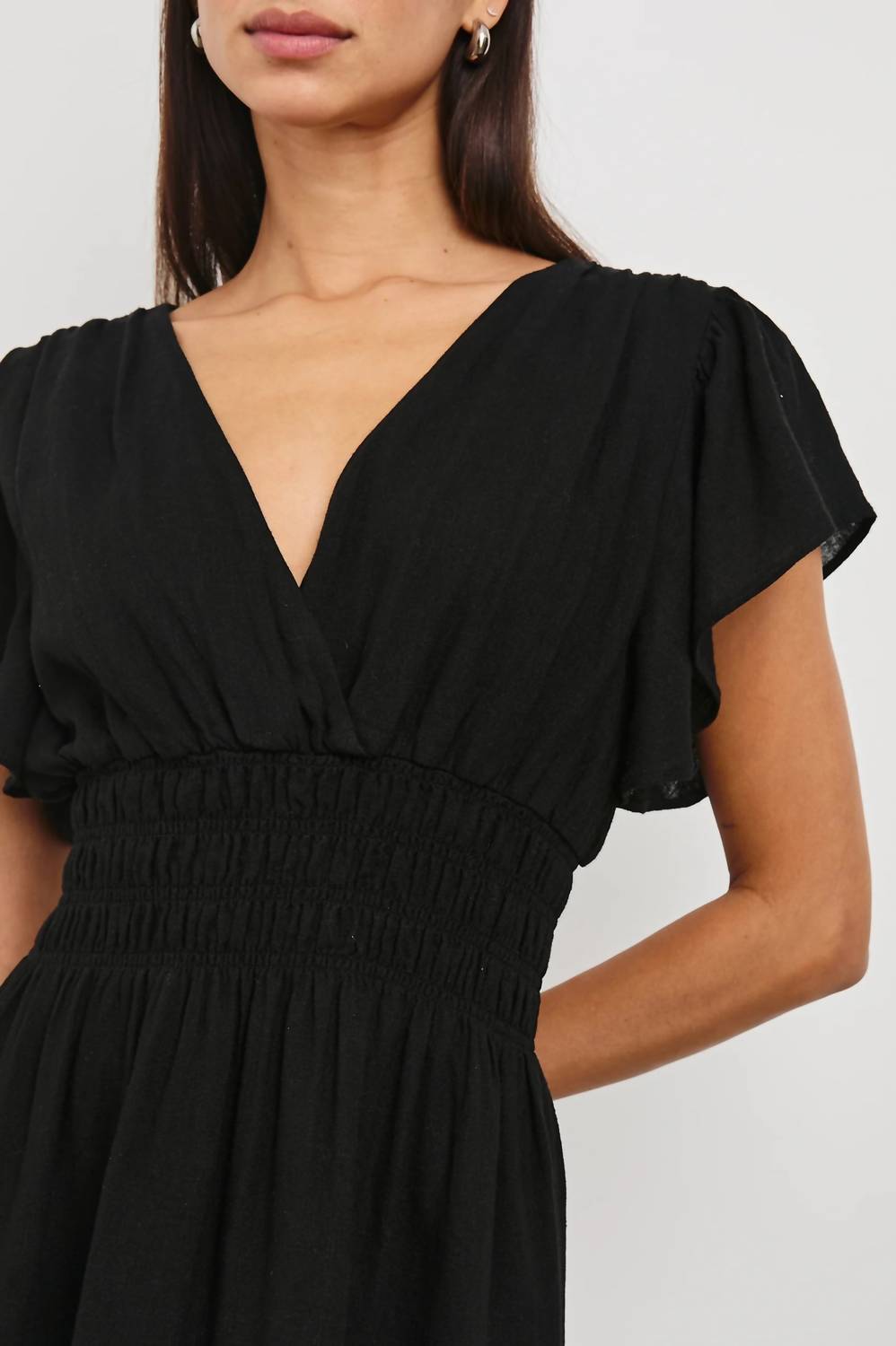 Rails - Kimora Smocked Waist Linen Blend Mini Dress
