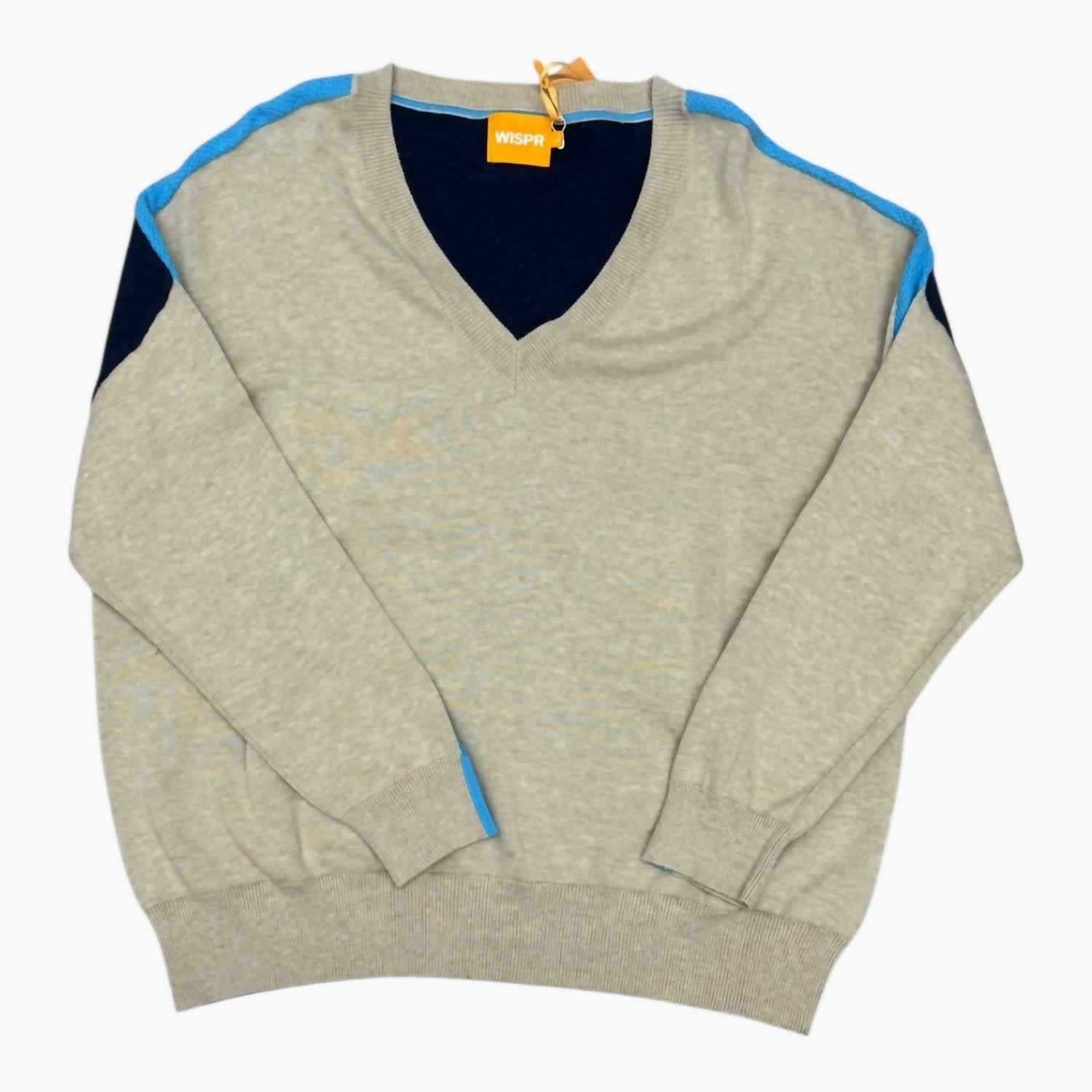 Wispr - Women's Summer Stripe Up V Neck Sweater