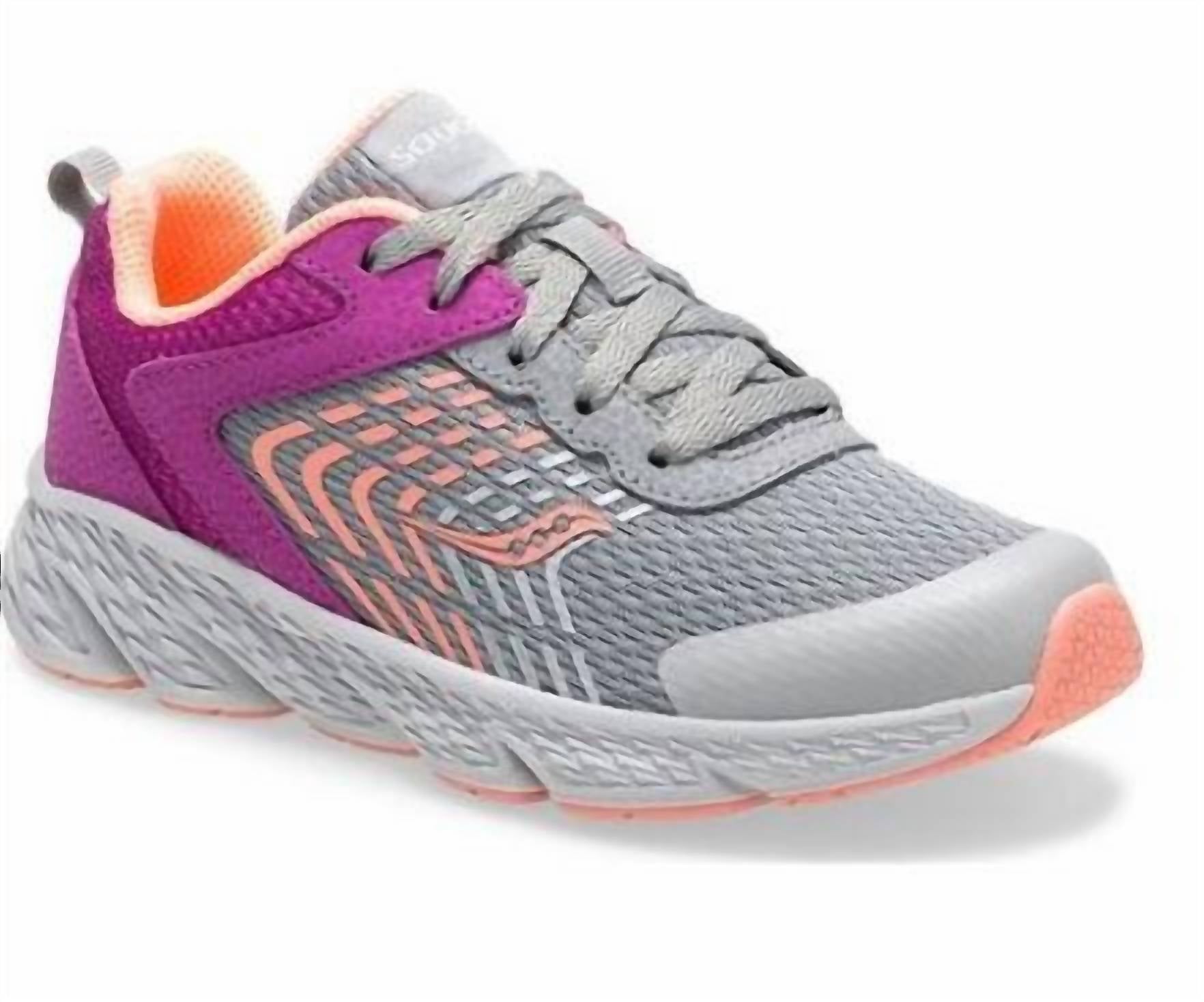 SAUCONY Kid's Wind Sneakers in purple grey - kids' sneaker