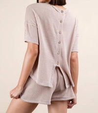 Very J - Oversized Two Tone Double Knit Top & Shorts