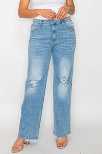 Bytos - High Rise Straight Leg Jeans - Plus