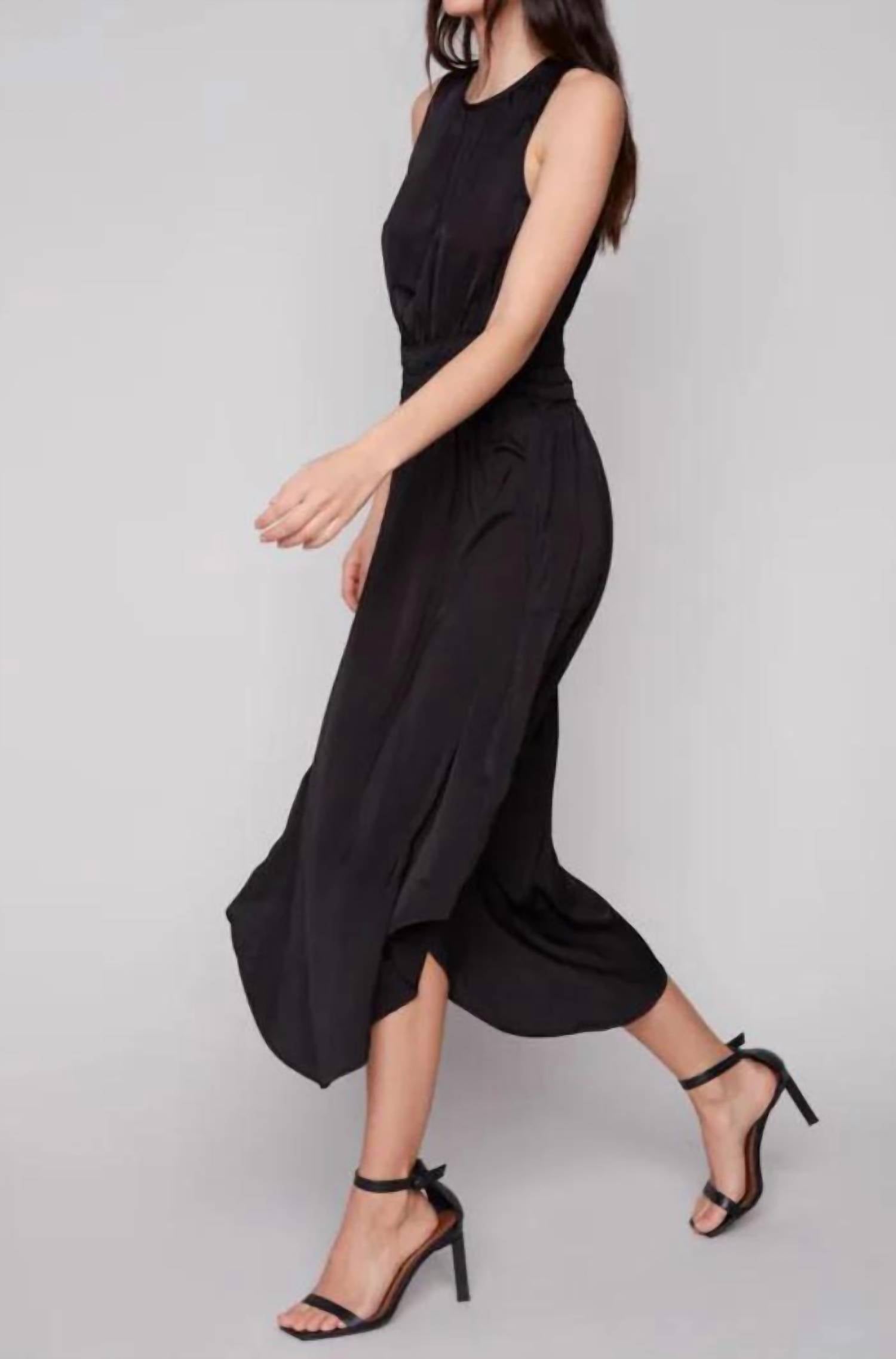 CHARLIE B Crew Neck Dress in black - women's dress - alternate view