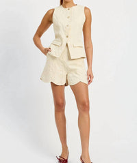 En Saison - Alice Scallop Hem Shorts