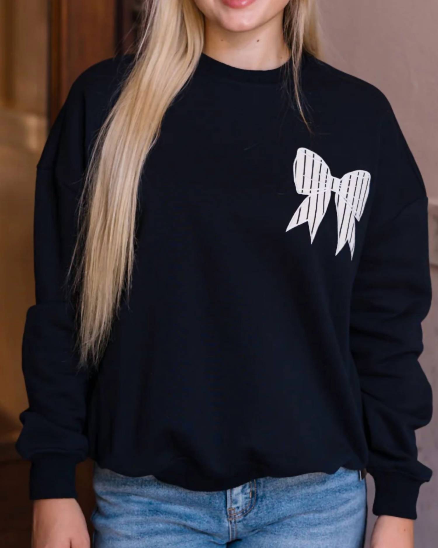 Miou Muse - Big Bow Crewneck Sweater