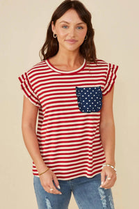 Hayden La - ALL AMERICAN STRIPED TOP