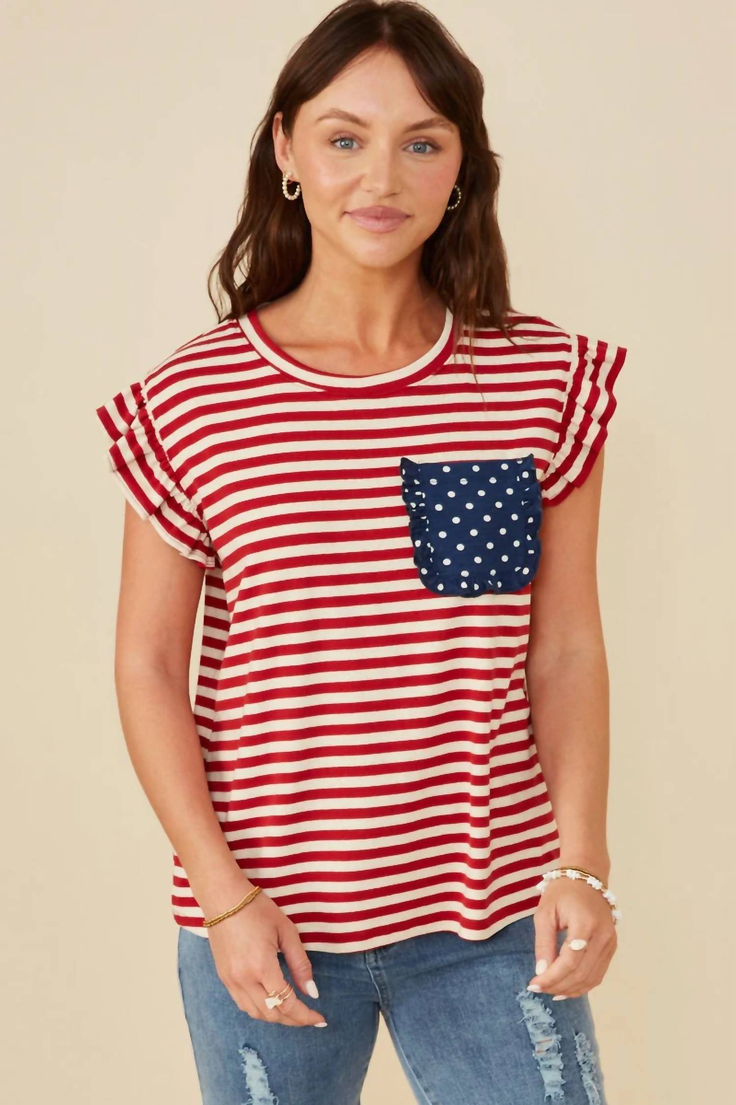 Hayden La - ALL AMERICAN STRIPED TOP