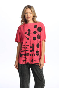 Jess & Jane - Veronica Mineral Washed Mock Neck Cotton Top