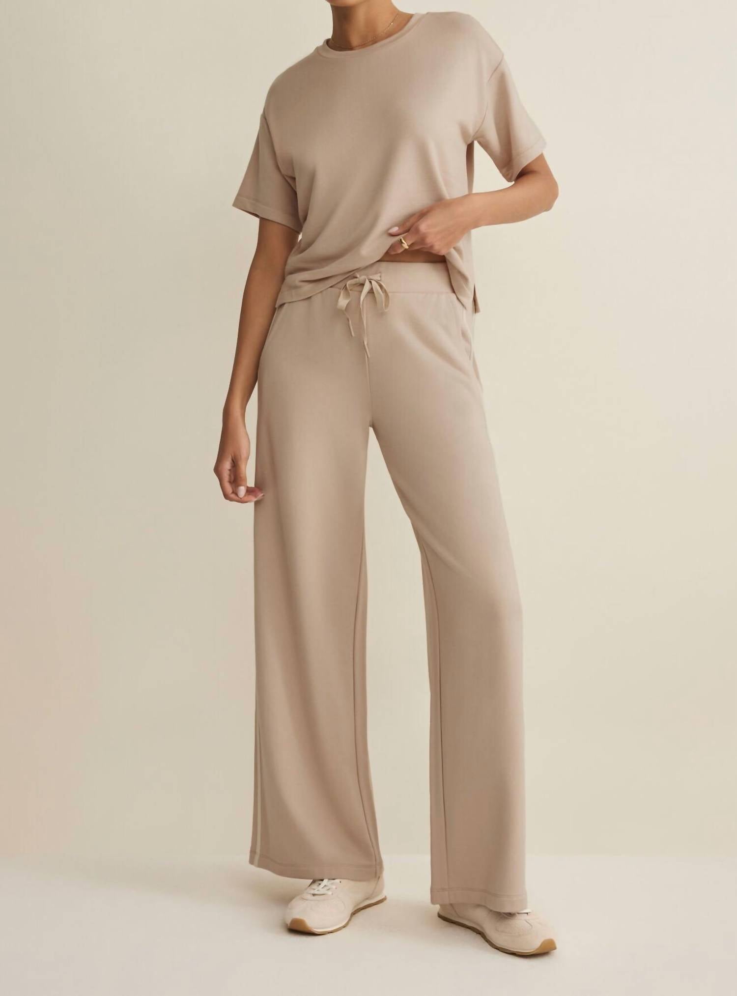 Z Supply Layover Track Pant in parchment - women's pants
