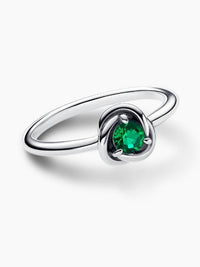Pandora Women's May Eternity Circle Ring in royal green crystal - women's jewelry - alternate view