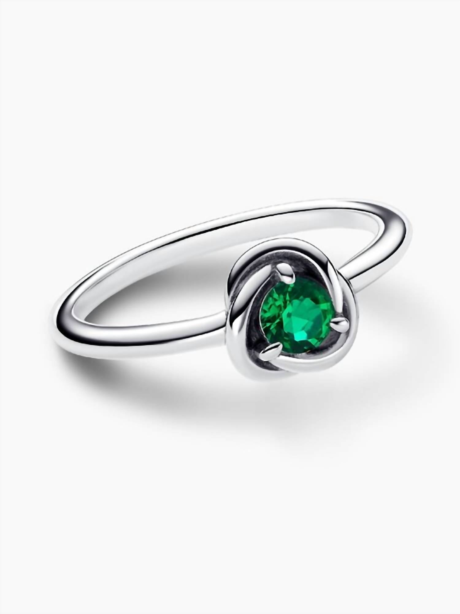 Pandora Women's May Eternity Circle Ring in royal green crystal - women's jewelry - alternate view