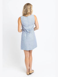 Karlie - Women's Denim Stripe Sleeveless Shift Dress