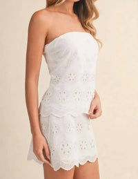Mint Exclusives - Kyla Eyelet Tube Top Mini Skirt Set