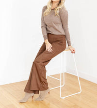 Elan - Suede High Waist Flare Pants