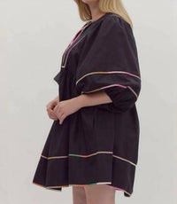 Entro - Multi-color Trim Mini Dress