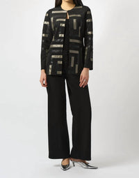 Joseph Ribkoff - Two-tone Crewneck Jacket