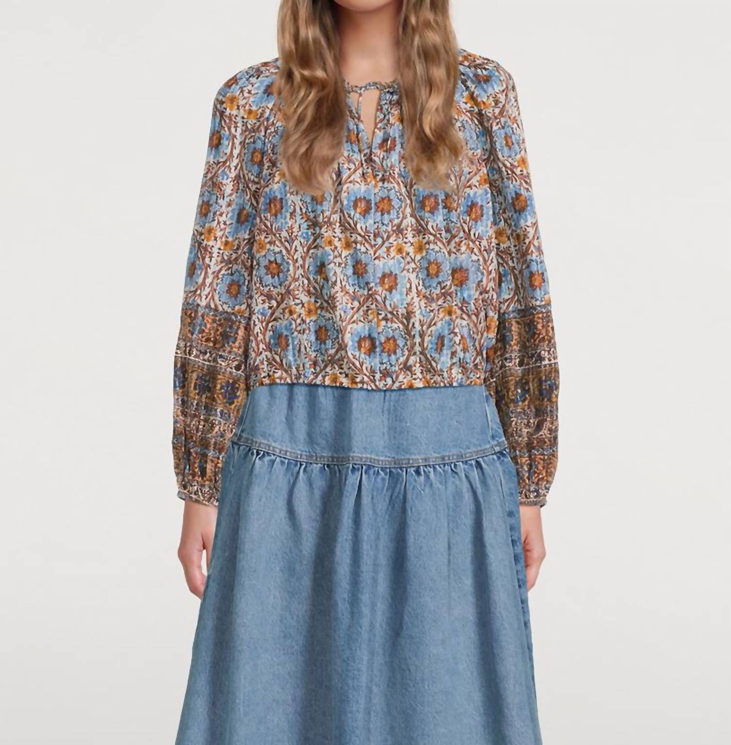 Ulla Johnson Silva Blouse in caspia - women's blouse