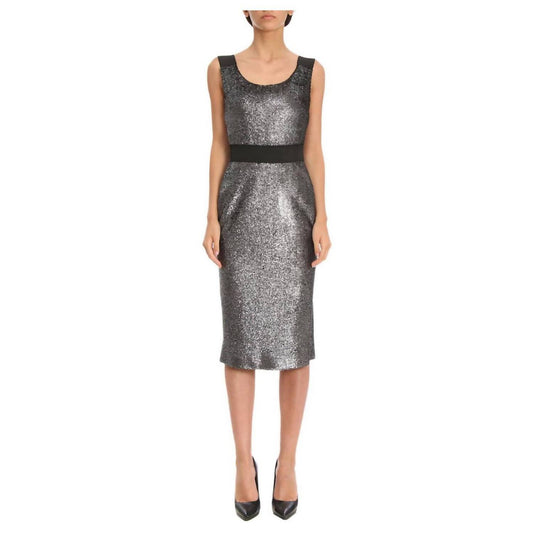 Boutique Moschino - Boucle Metallic Sheath Dress