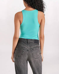 STEVE MADDEN Nico Bodysuit in pastel turquoise 1 - women's shirt - alternate view