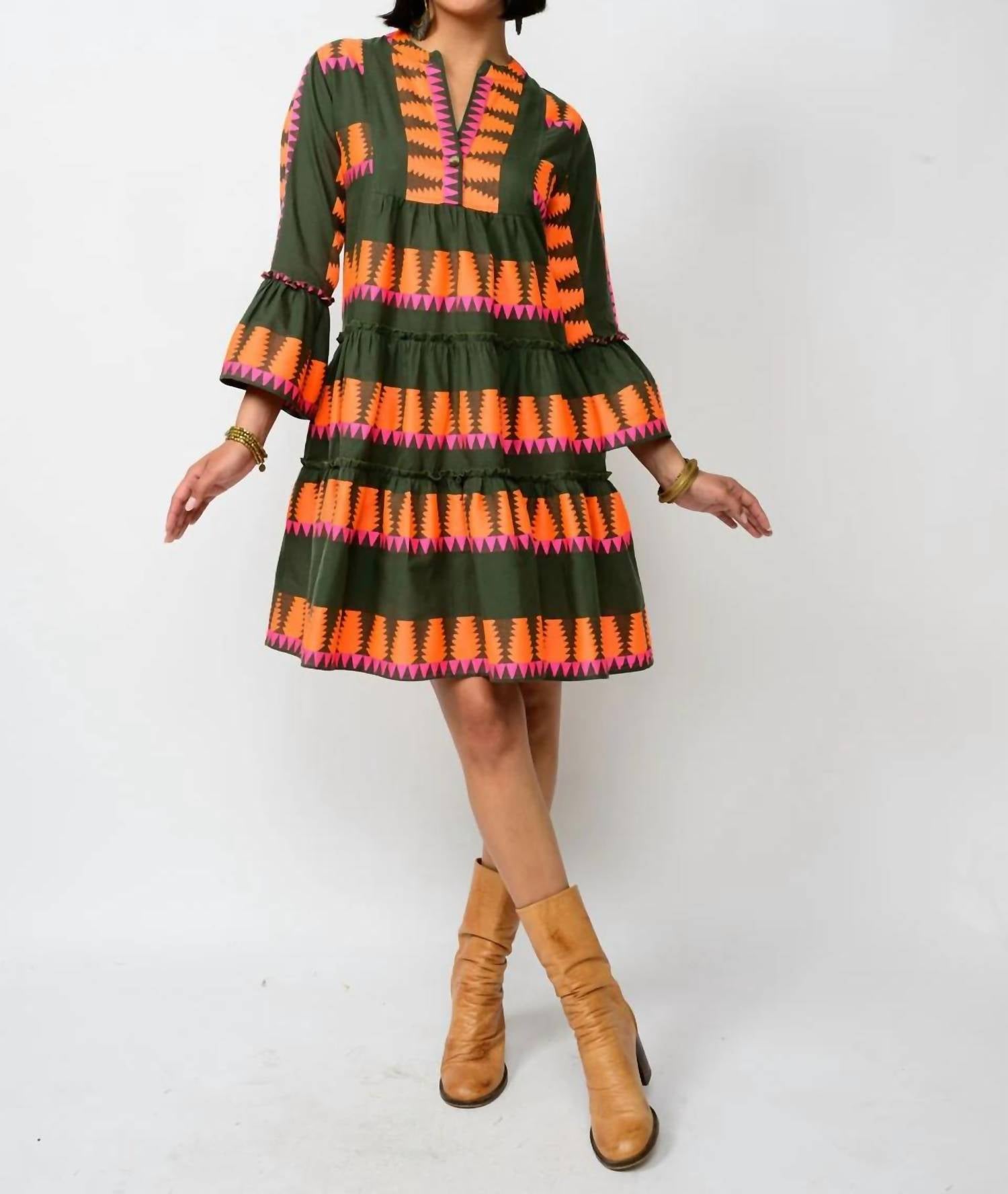 Uncle Frank - Jacquard Tiered Dress