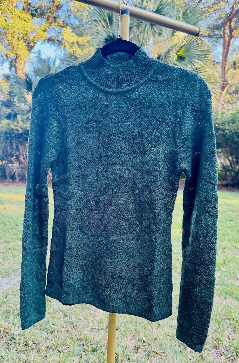 AnnieWear Women's The Annie Sweater in green - women's sweater - alternate view