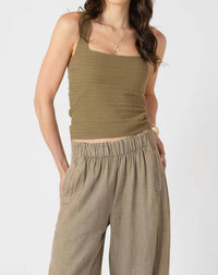 Dex Clothing Square Neck Textured Tank in dusty sage - women's tank top