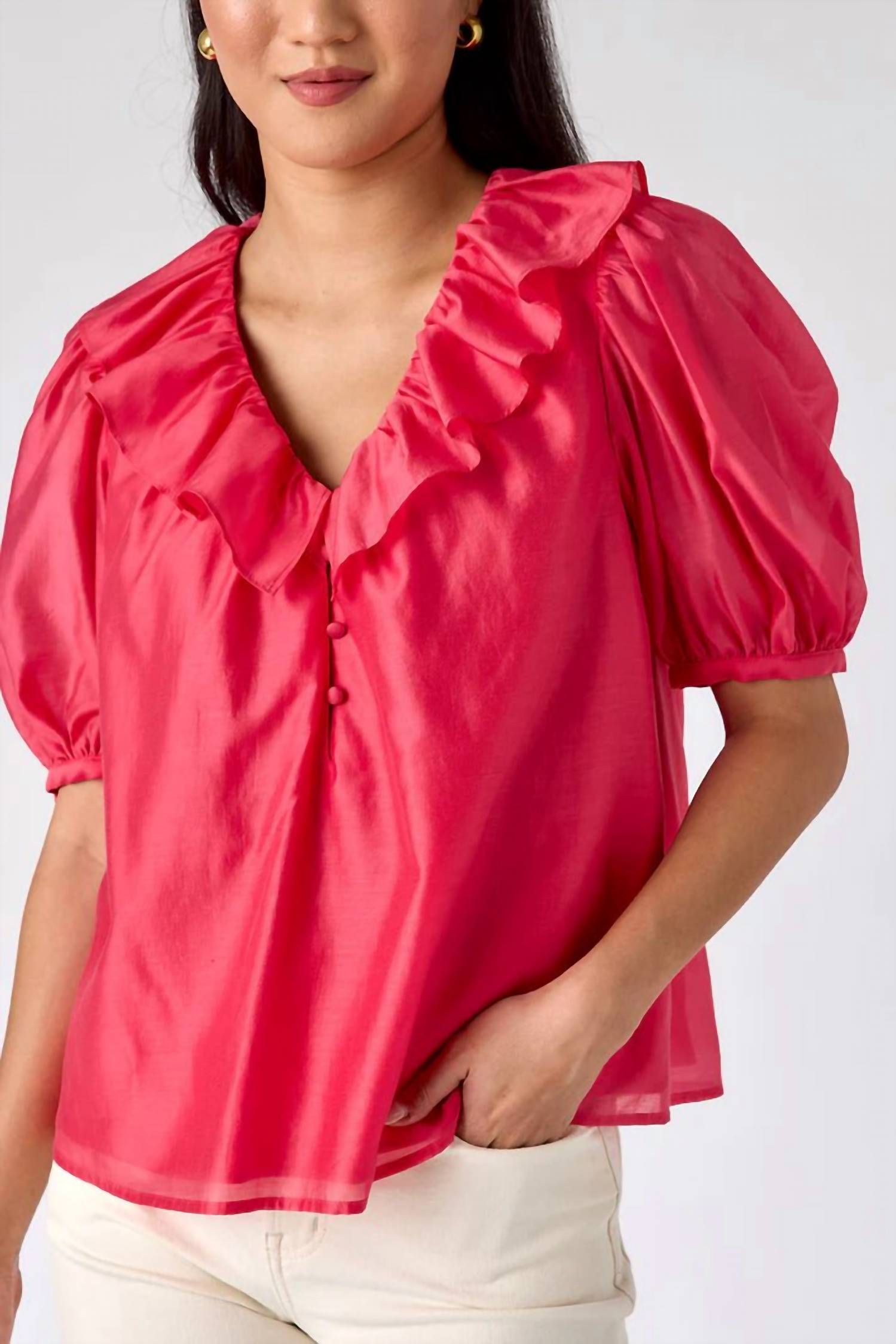 Crosby By Mollie Burch - Violet Puff Sleeves Top