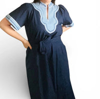 Thml - Caroline Short Sleeve Trimmed V-neck Belted Dress