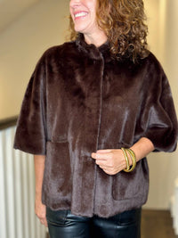 Love Token - Violet Topper Faux Fur Jacket