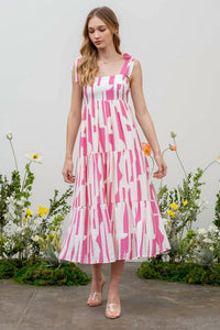 Blu Pepper - Abstract Midi Dress