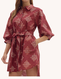 entro Millie Dress in burgundy - women's dress - alternate view