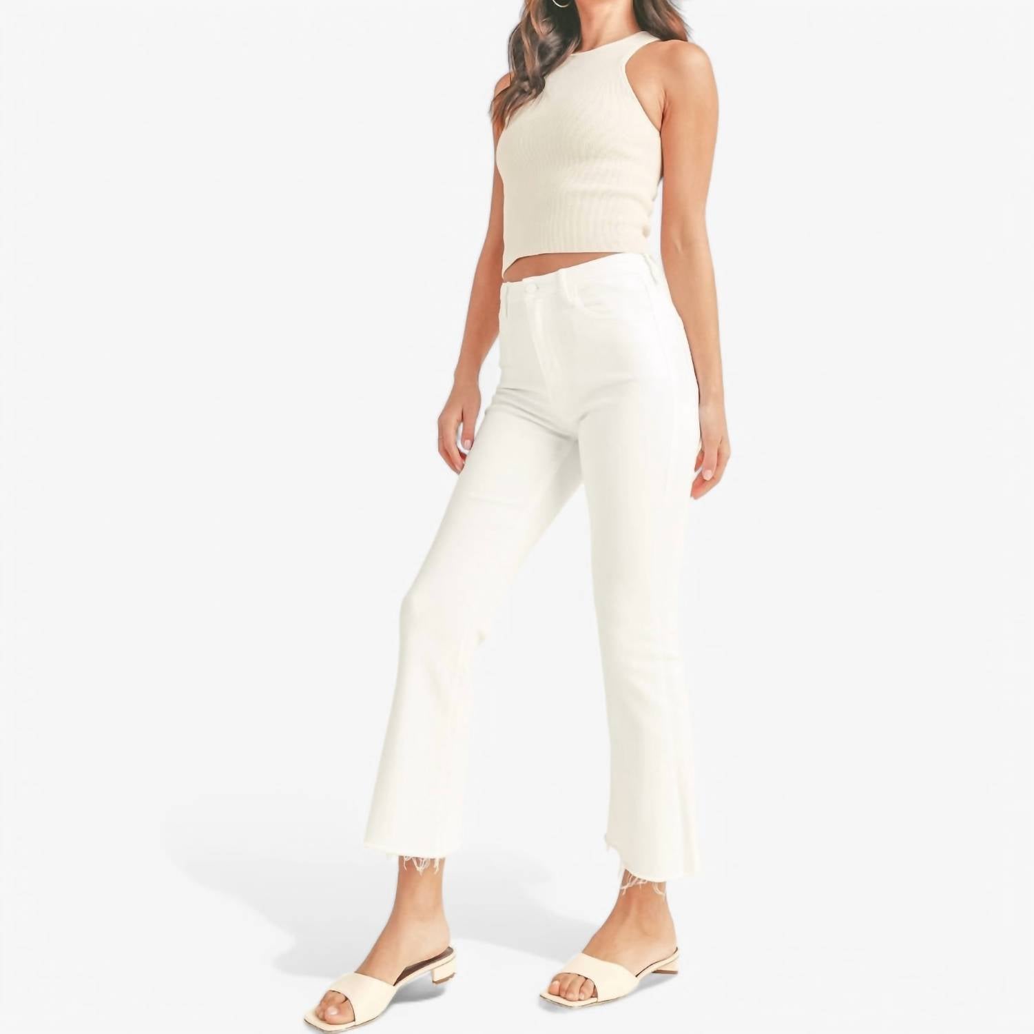 Just Black Denim - Tonal Crop Flares Pants