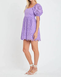 English Factory - Eyelet Scallop Edge Mini Dress