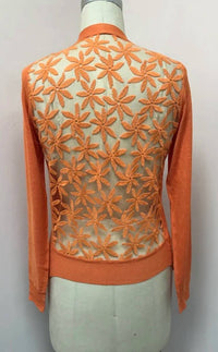 Papillon - Lace Back Long Sleeve Waterfall Cardigan