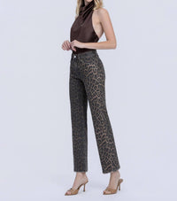FLYING MONKEY Shayla High Rise Jeans in leopard - women's jeans - alternate view
