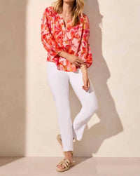 Tribal - Jacquard Smocked-neck Blouse