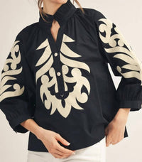 Jodifl - Baroque Applique Detail Top