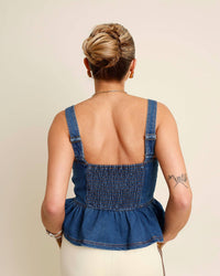 Moon River - Darling Denim Peplum Top