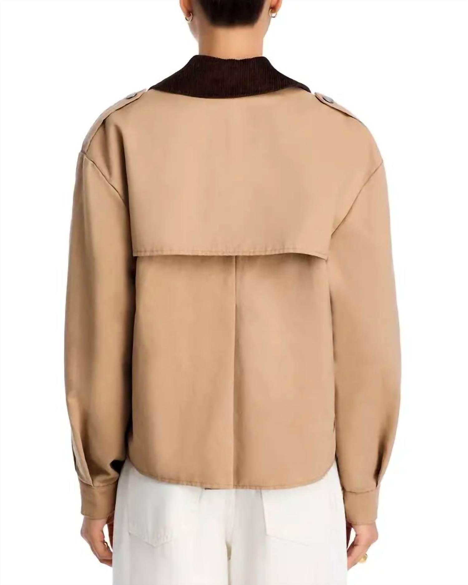 STEVE MADDEN Luisa Jacket in tan - women's jacket - detail view