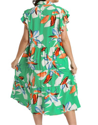Umgee - Floral Print Collared Midi Dress