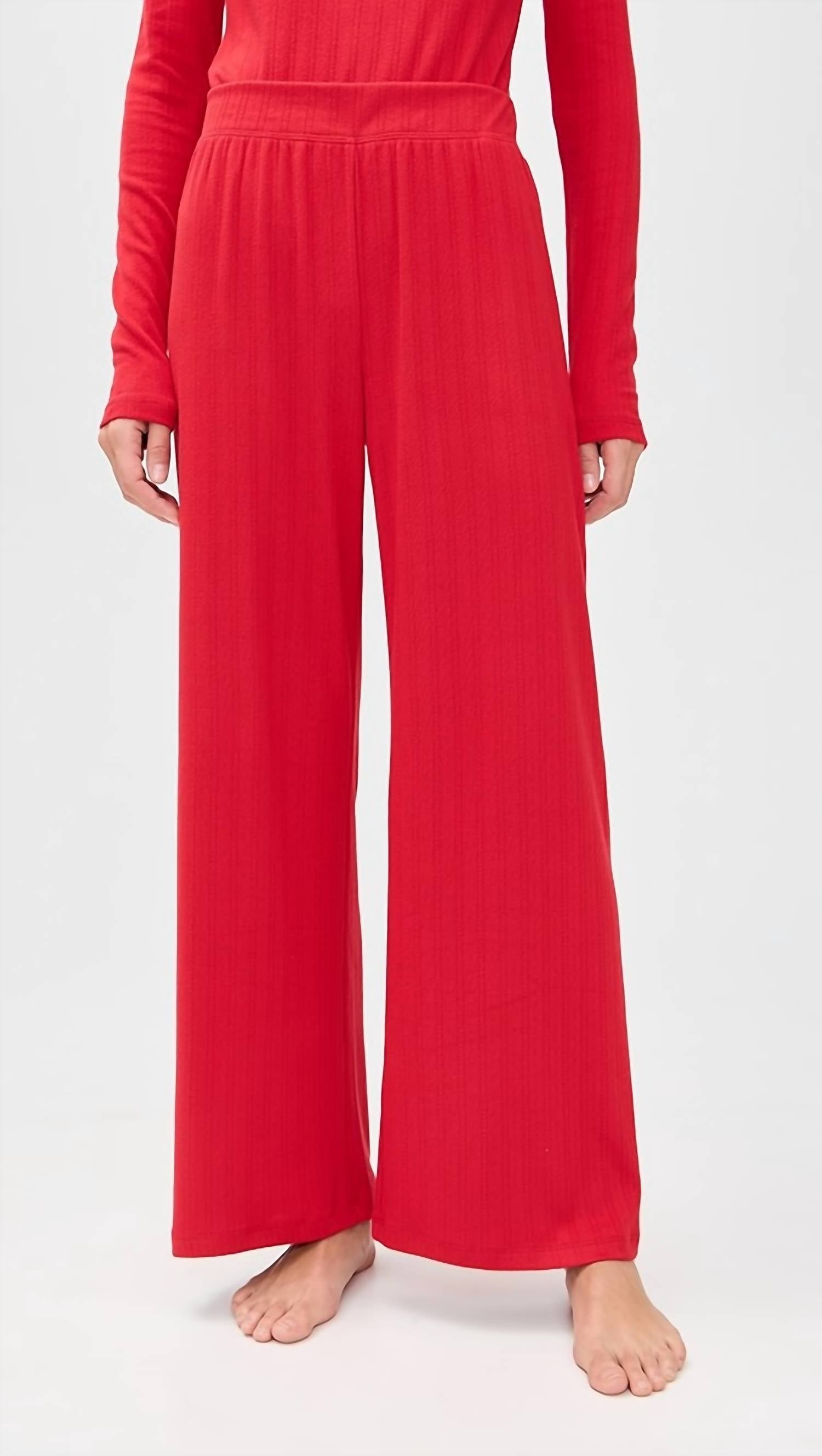 Z Supply Luxe Pointelle Pants in festive red 1 - women's pants - view 6