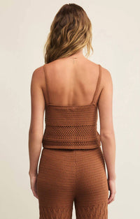 Z Supply Tay Crochet Cropped Tank in teakwood - women's tank top - view 4