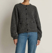 Nation LTD Tessa Cardigan in heather charcoal - women's cardigan