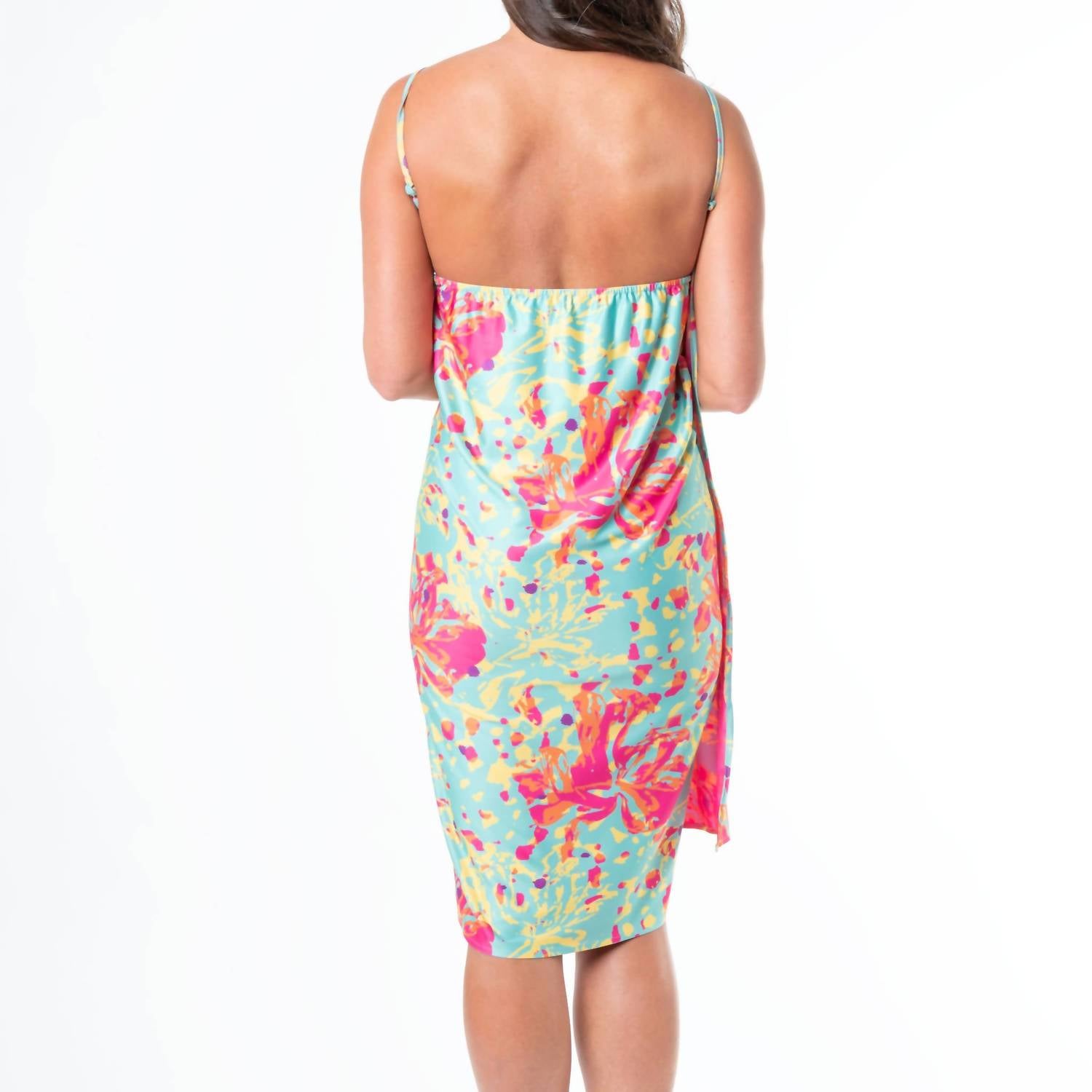 Elsie & Zoey - Karina Boho Floral Tropical Reversible Swimsuit Cover Up Dress