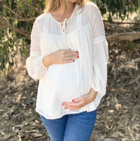 Liv Maternity - Swiss Dot Lace Blouse