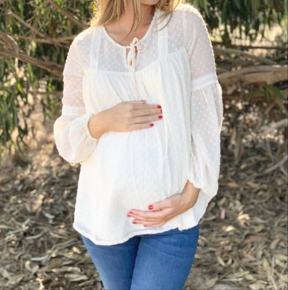 Liv Maternity - Swiss Dot Lace Blouse