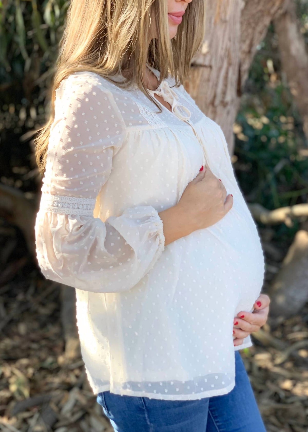 Liv Maternity - Swiss Dot Lace Blouse