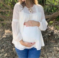 Liv Maternity - Swiss Dot Lace Blouse
